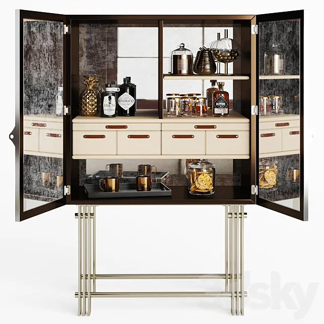 Inedito Asnaghi Vivara Bar cabinet 3ds Max