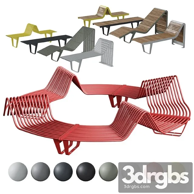 Infinity benches and sun loungers from punto group 3dsmax Download