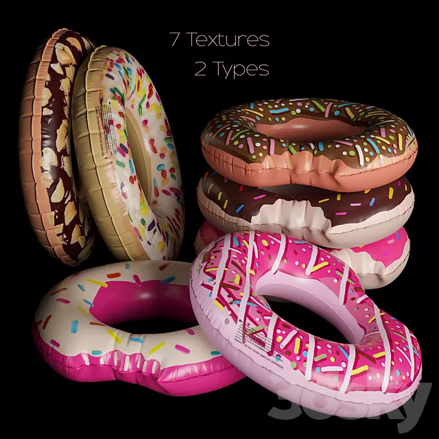 Inflatable circles Intex “Donuts” 3DS Max Model