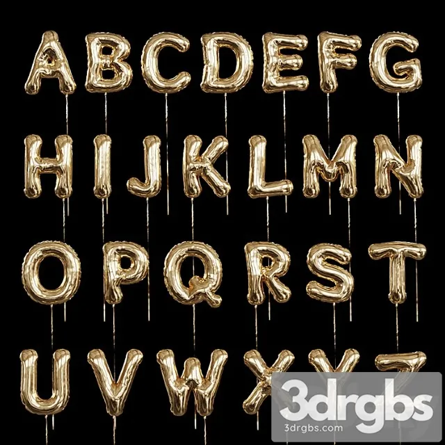 Inflatable foil balloons. english alphabet.