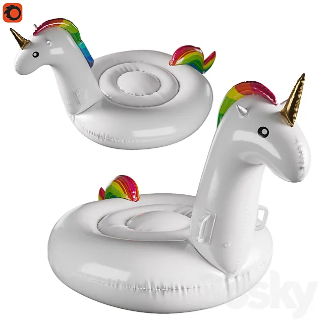 Inflatable unicorn circle 3DS Max Model