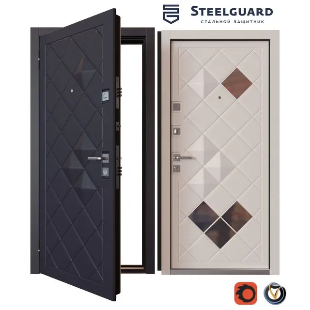 Input metal door SteelGuard Luxor 3dsMax Model