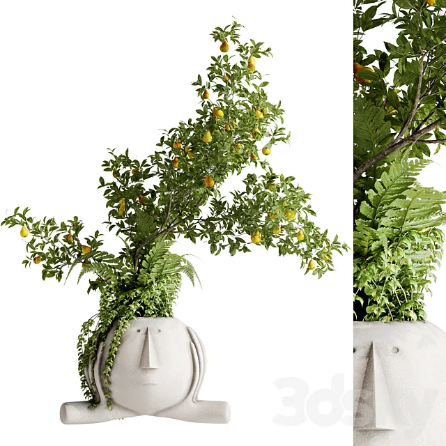 Inserting plant bouquets into sculptures 3DS Max Model