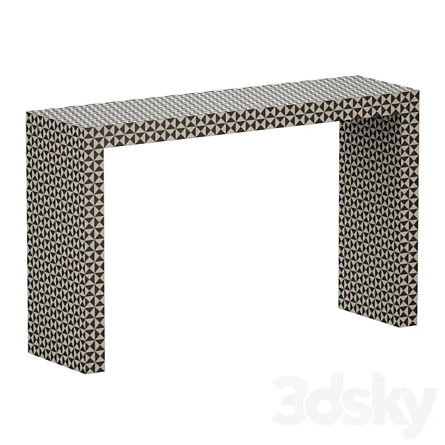 Intarsia Black Console Table (Crate and Barrel) 3ds Max