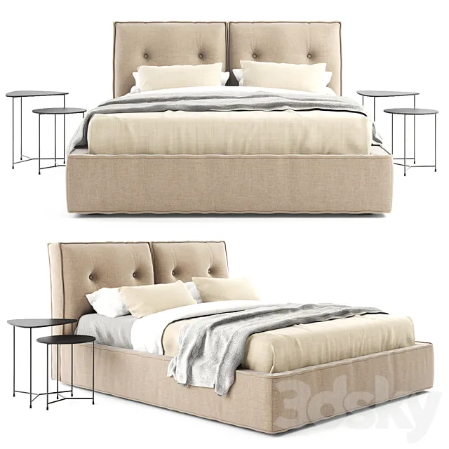 Interia Donatello bed with Interia Air bedside tables 3ds Max