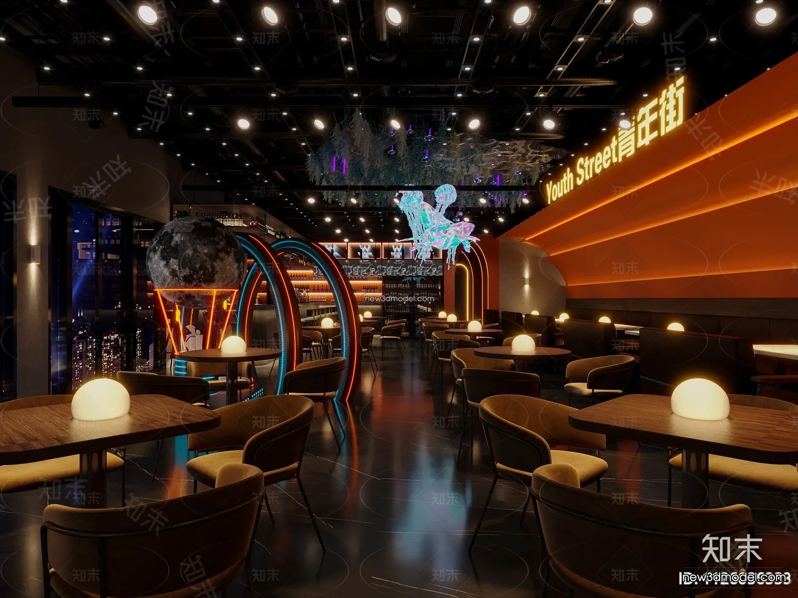 Interior 3D Model of Bar – 3D Blocks – 001 – CORONA