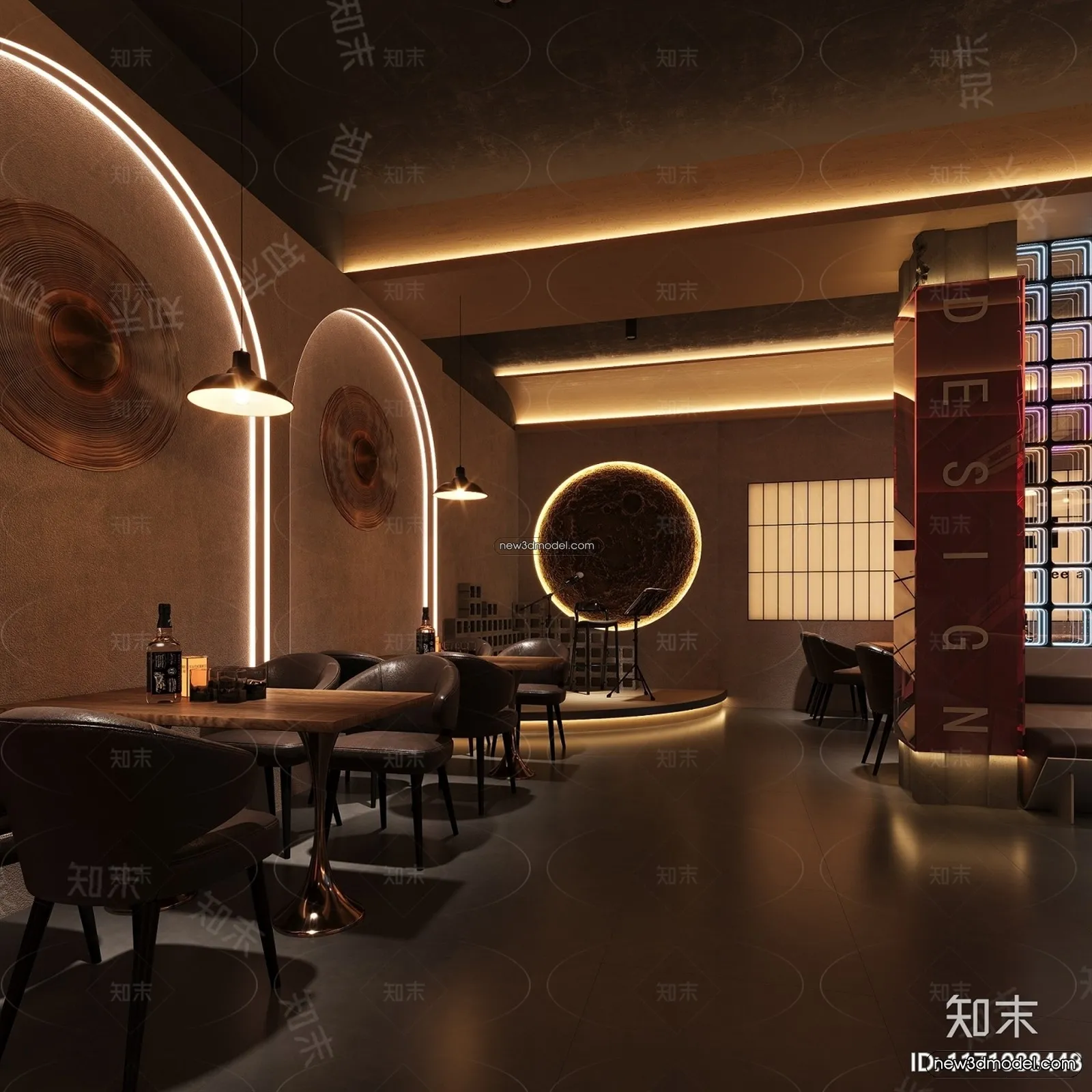 Interior 3D Model of Bar – 3D Blocks – 032 – CORONA