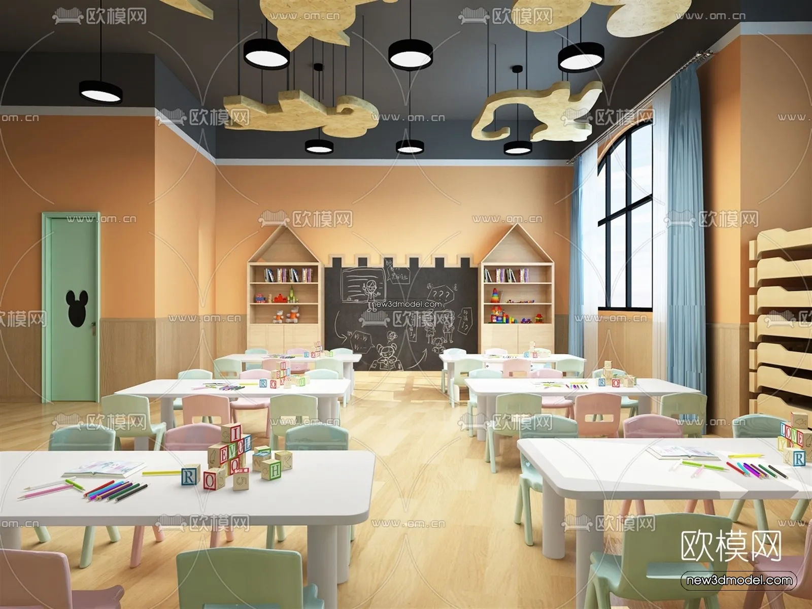 Interior 3D Model of Kindergarten – 3D Scene – 004 – VRAY
