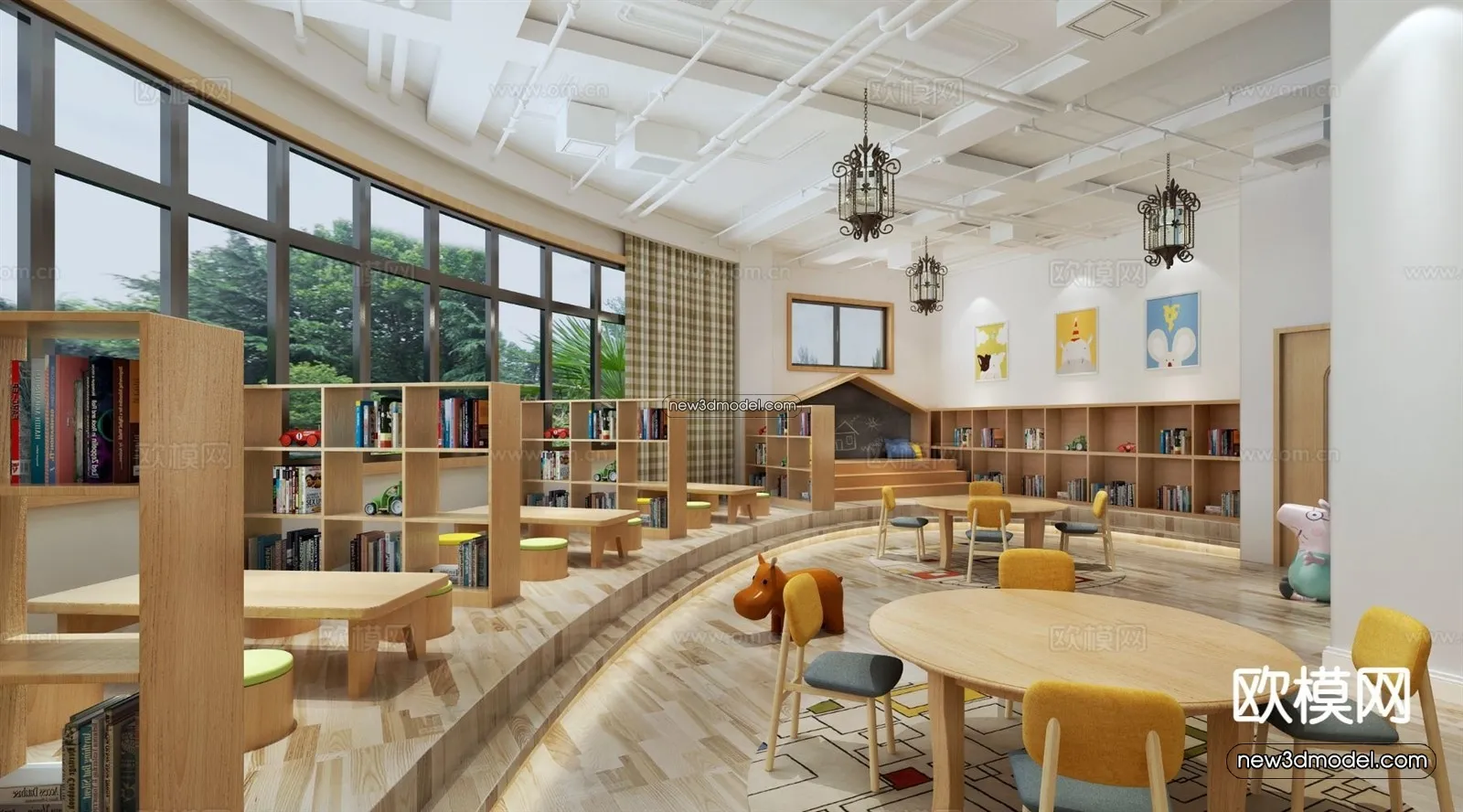 Interior 3D Model of Kindergarten – 3D Scene – 032 – VRAY