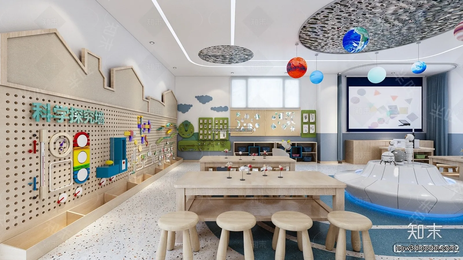 Interior 3D Model of Kindergarten – 3D Scene – 044 – VRAY