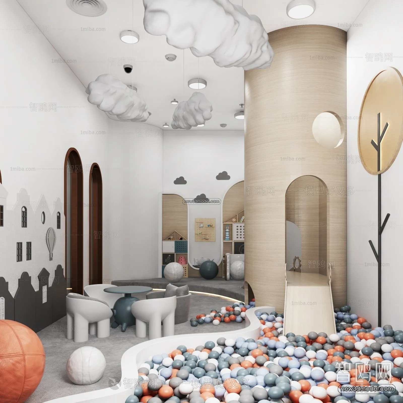 Interior 3D Model of Kindergarten – 3D Scene – 064 – VRAY
