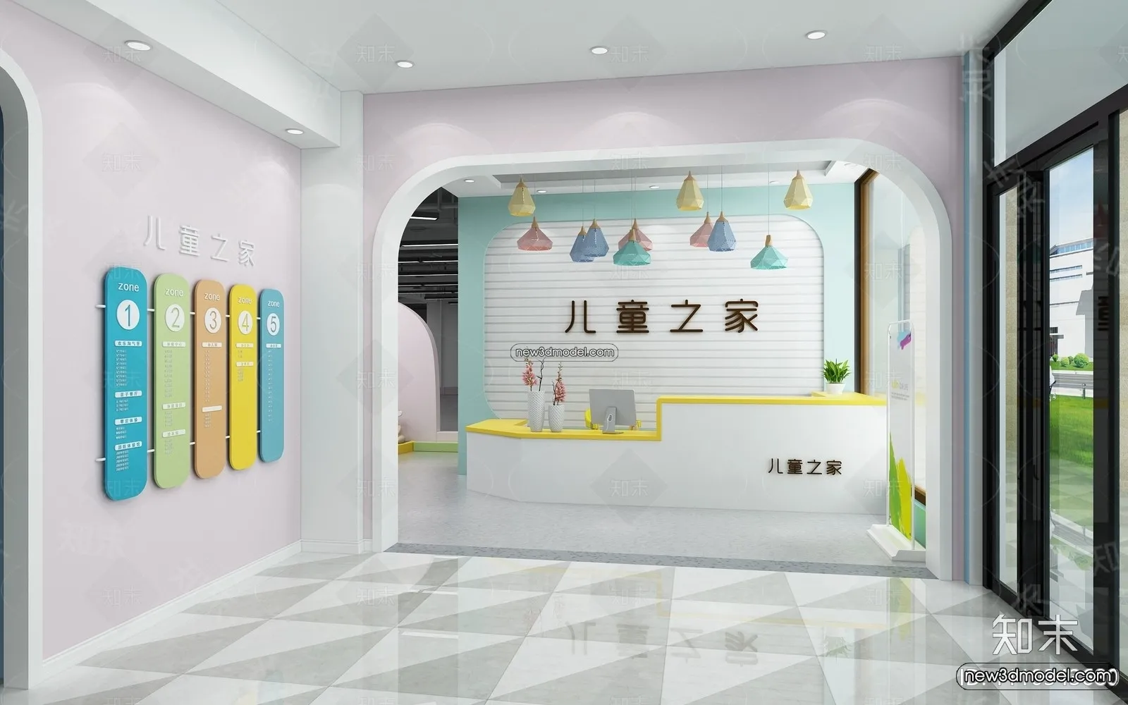 Interior 3D Model of Kindergarten – 3D Scene – 080 – VRAY