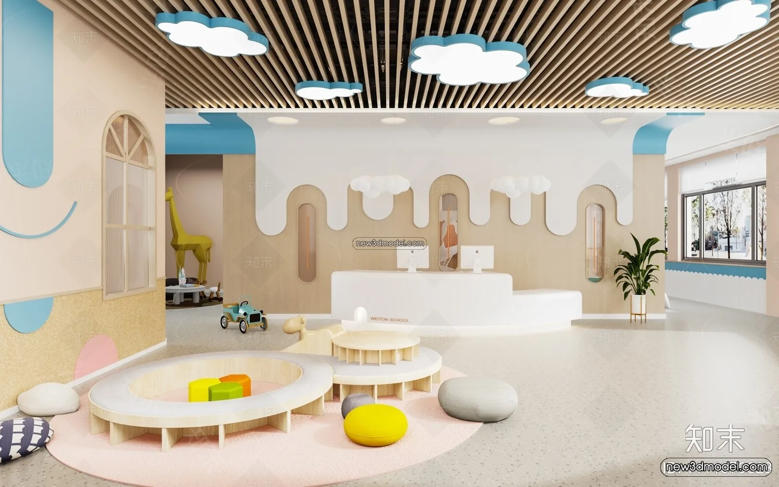 Interior 3D Model of Kindergarten – 3D Scene – 088 – VRAY