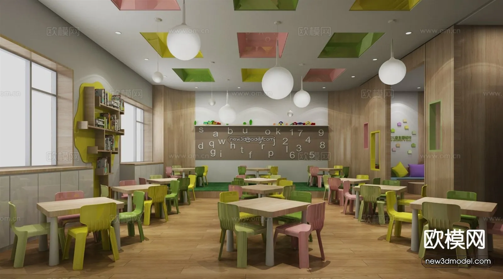Interior 3D Model of Kindergarten – 3D Scene – 120 – VRAY