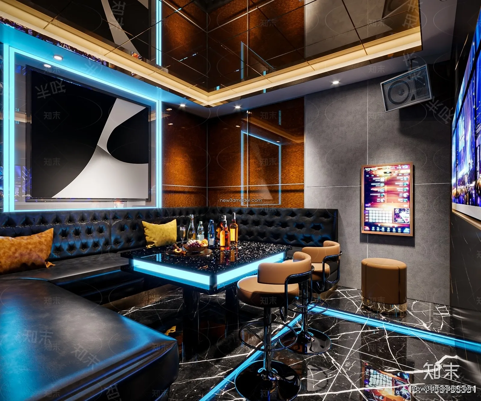 Interior 3D Model of KTV – 3D Blocks – 063 – CORONA