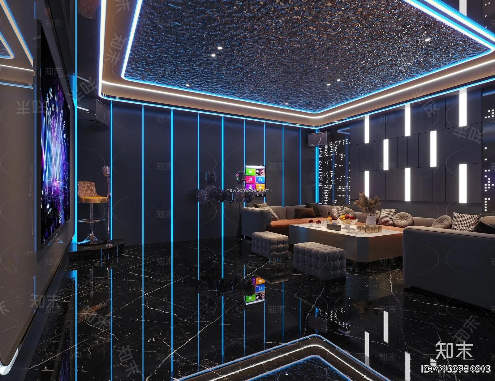 Interior 3D Model of KTV – 3D Blocks – 090 – CORONA