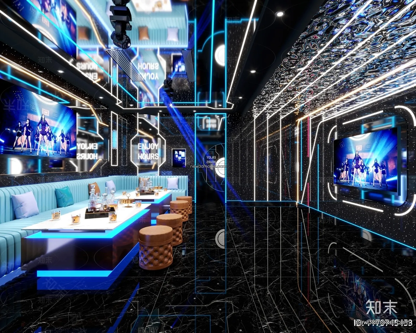 Interior 3D Model of KTV – 3D Blocks – 123 – CORONA