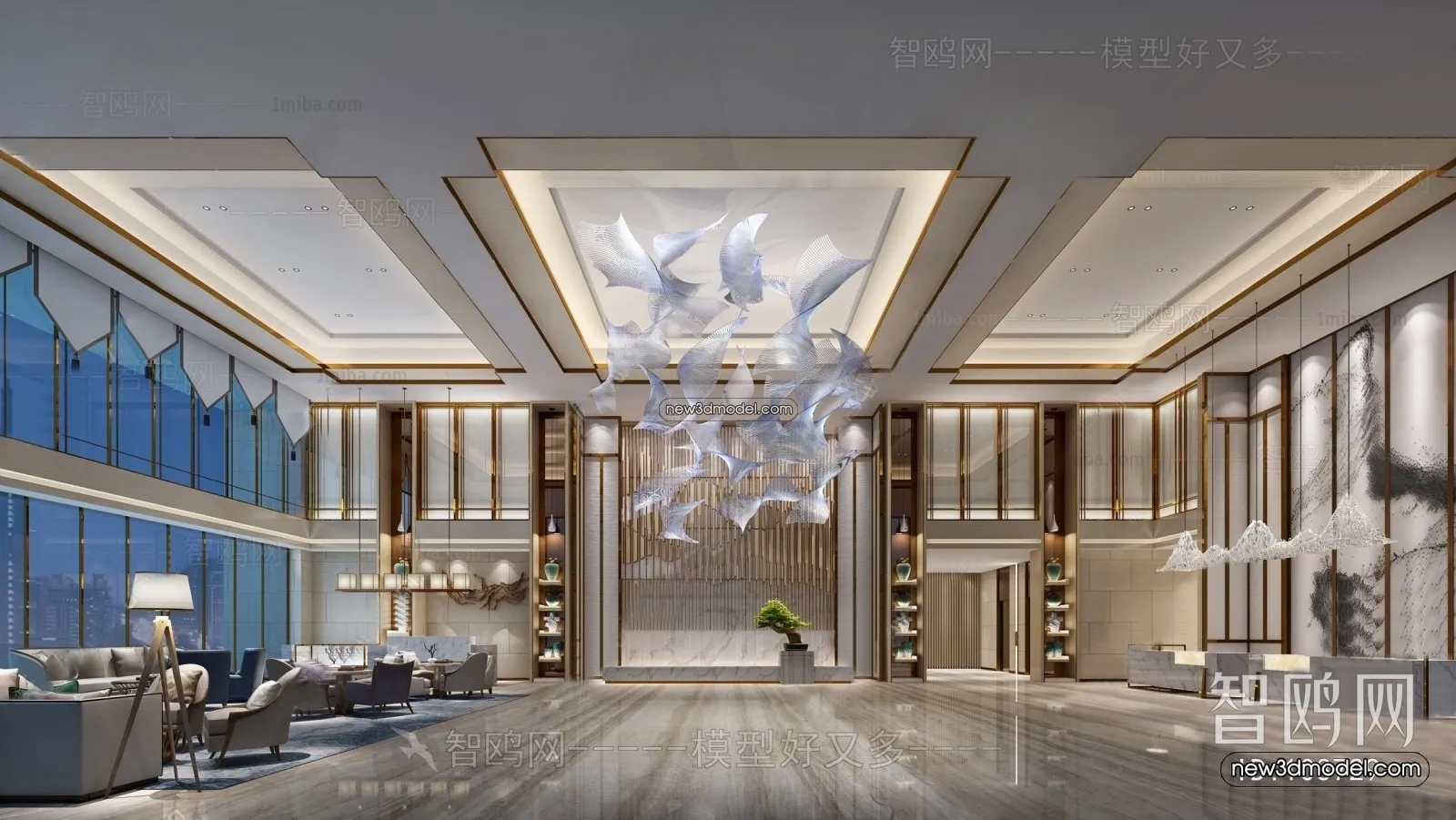 Interior 3D Model of Sales Office – 3D Scene – 027 – VRAY