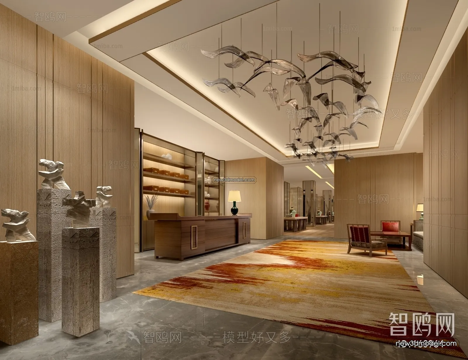 Interior 3D Model of Sales Office – 3D Scene – 063 – VRAY