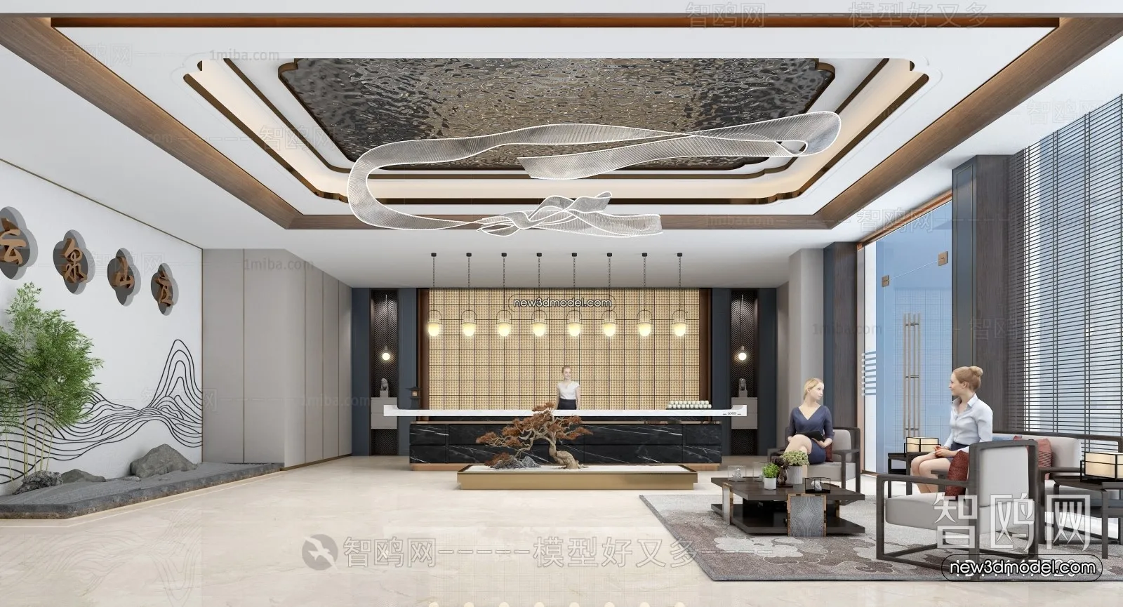 Interior 3D Model of Sales Office – 3D Scene – 076 – VRAY