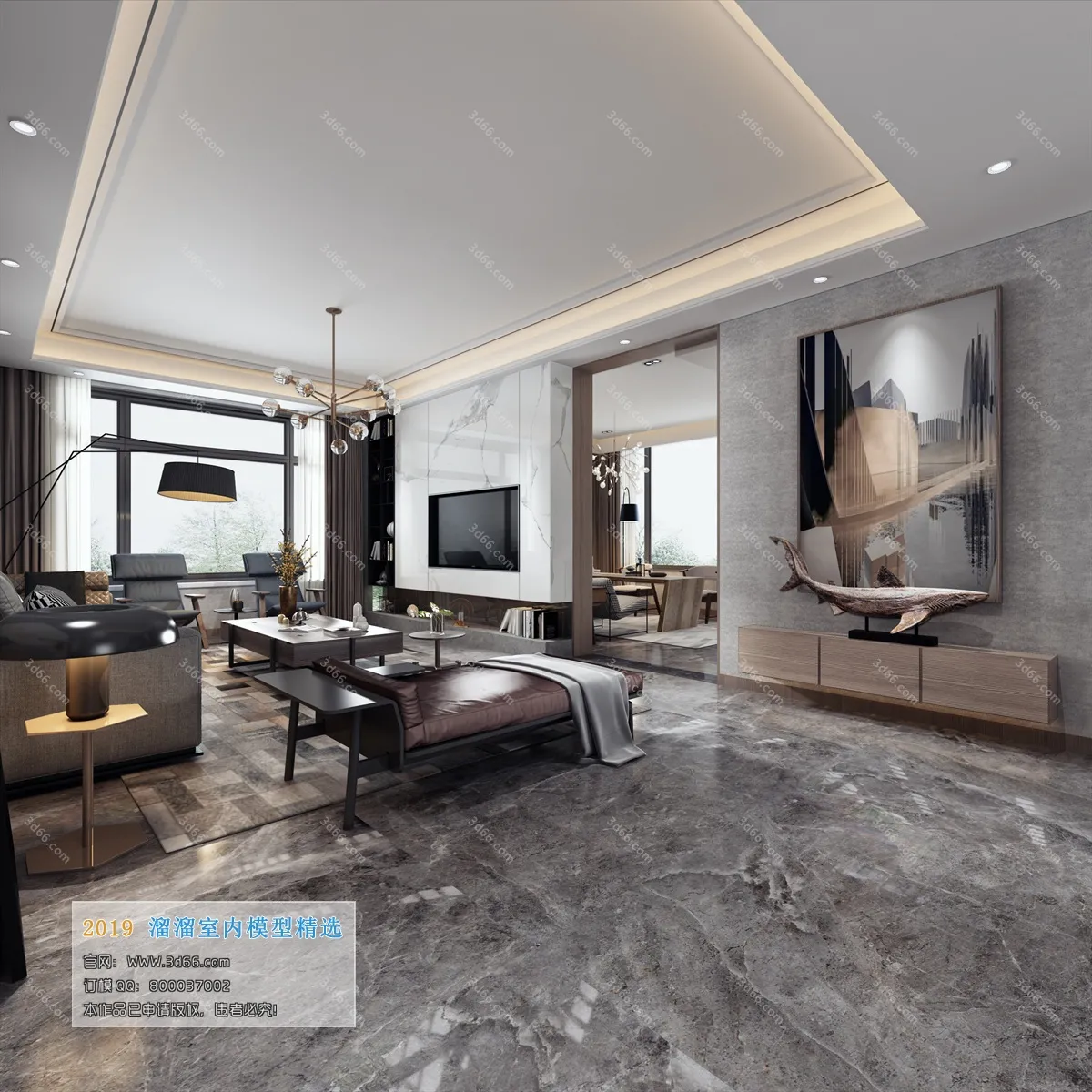 LIVING ROOM 3D MODELS – A013-Modern style – 13