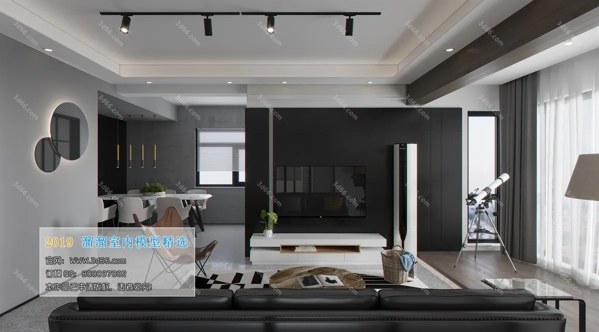 LIVING ROOM 3D MODELS – A155-Modern style-Corona – 153