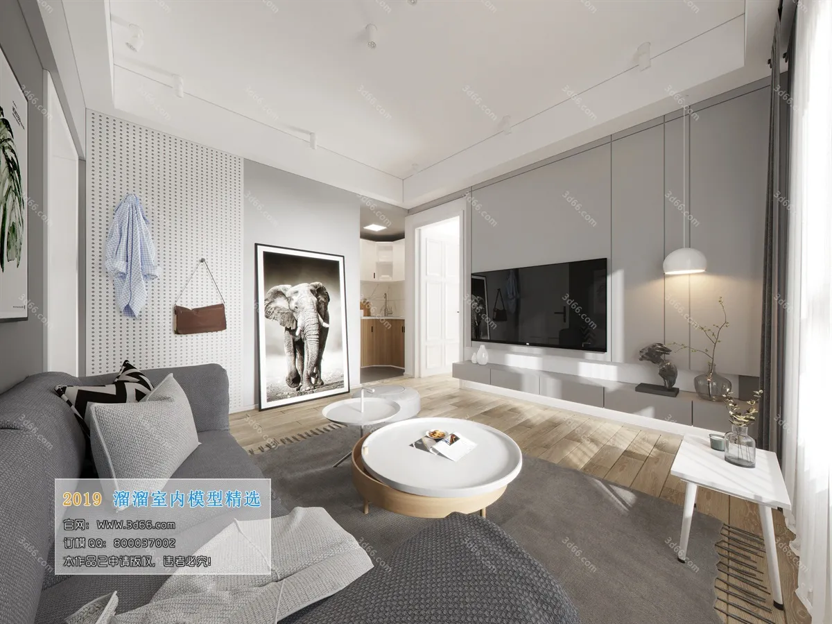 LIVING ROOM 3D MODELS – A158-Modern style-Corona – 155