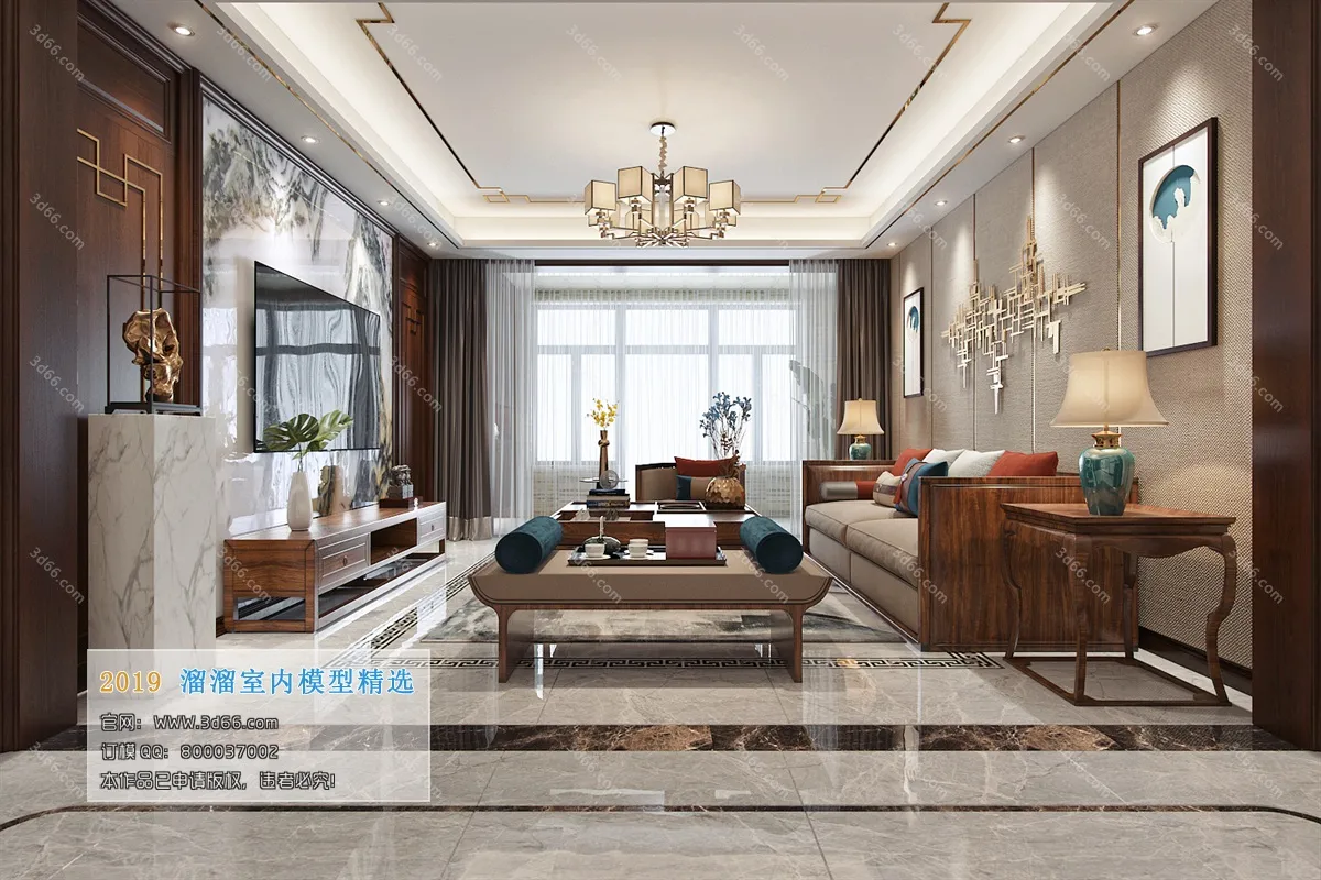 LIVING ROOM 3D MODELS – C004-Chinese style – 203