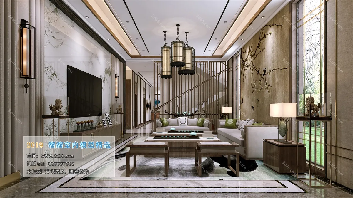 LIVING ROOM 3D MODELS – C007-Chinese style – 206