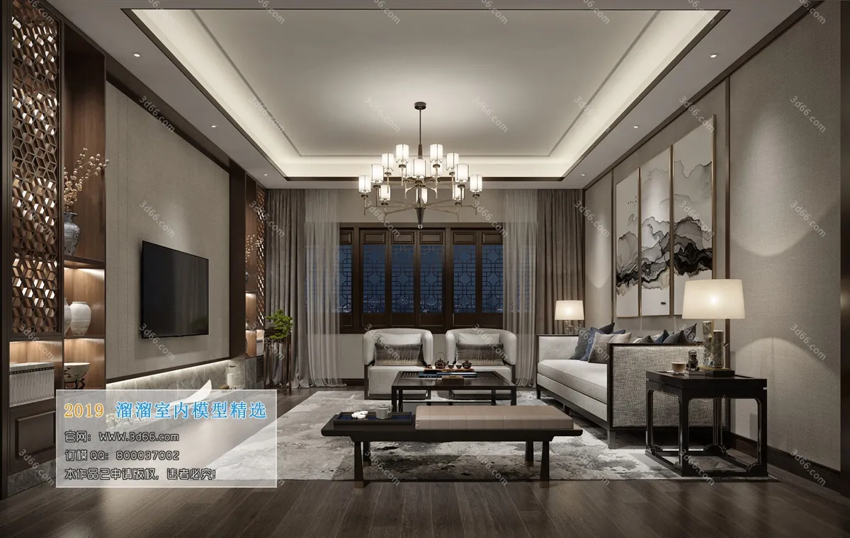 LIVING ROOM 3D MODELS – C014-Chinese style – 212