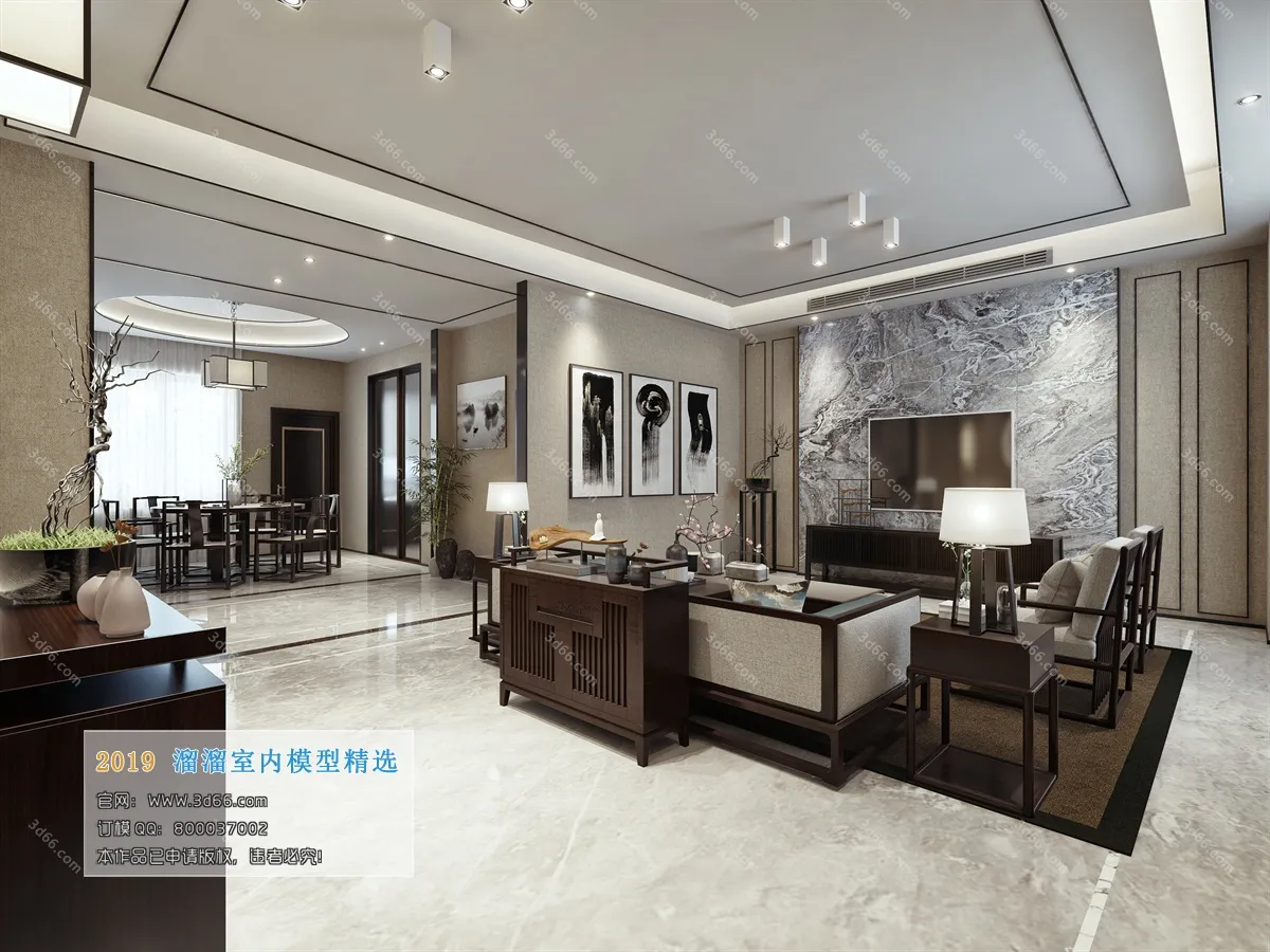 LIVING ROOM 3D MODELS – C015-Chinese style – 213