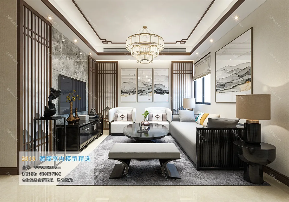 LIVING ROOM 3D MODELS – C017-Chinese style – 215