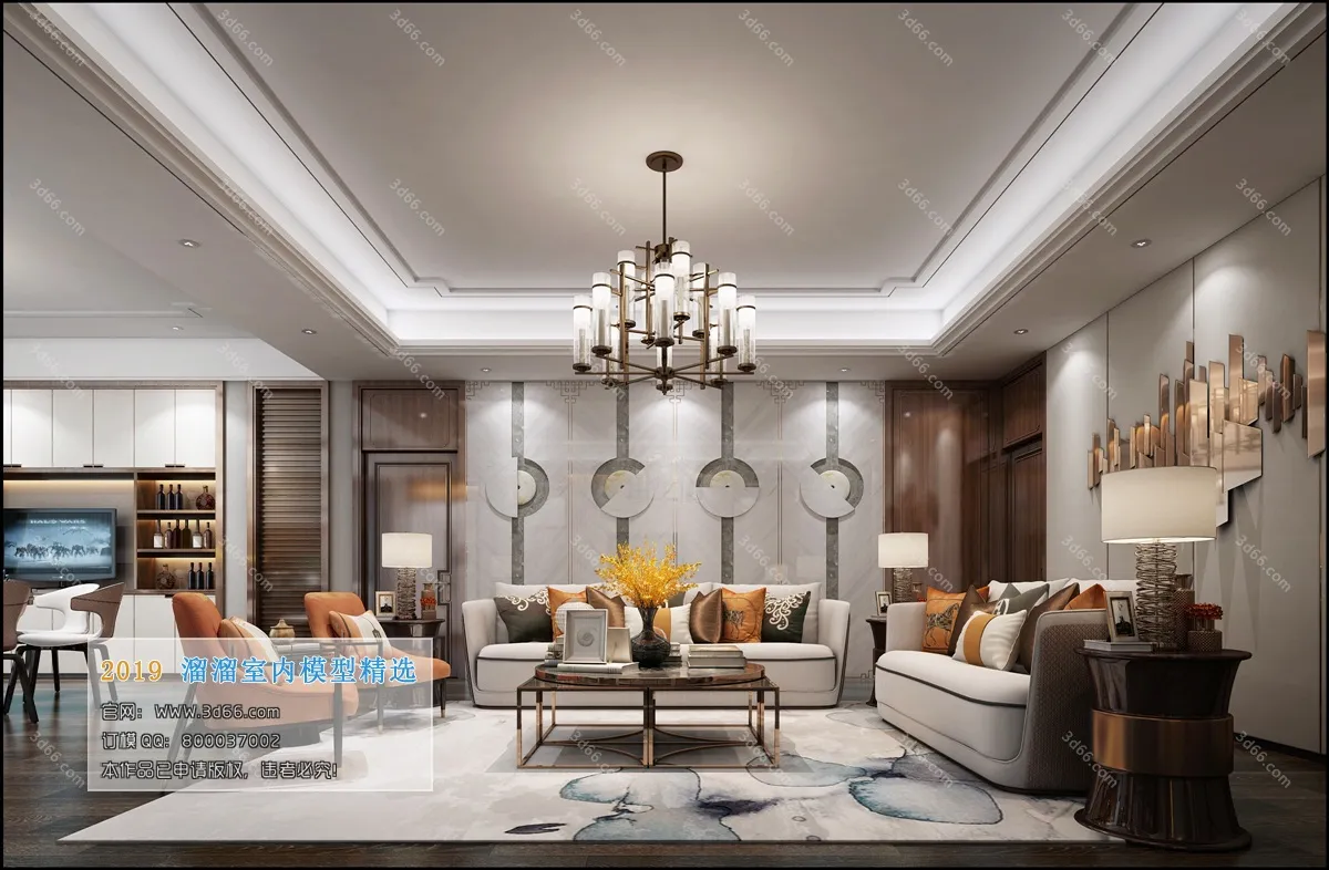 LIVING ROOM 3D MODELS – C030-Chinese style – 228
