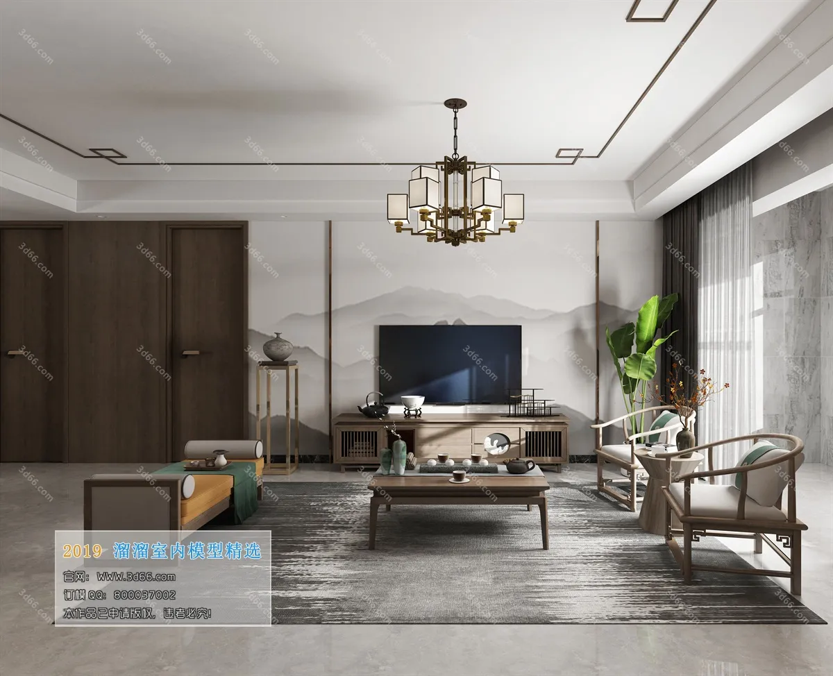 LIVING ROOM 3D MODELS – C034-Chinese style – 232
