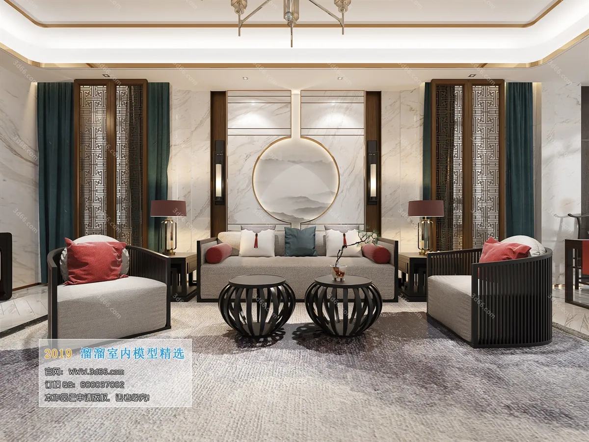 LIVING ROOM 3D MODELS – C044-Chinese style – 242