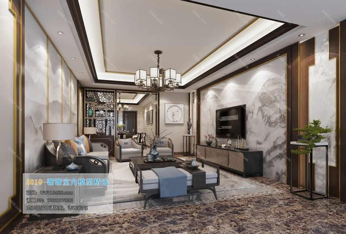 LIVING ROOM 3D MODELS – C045-Chinese style – 243