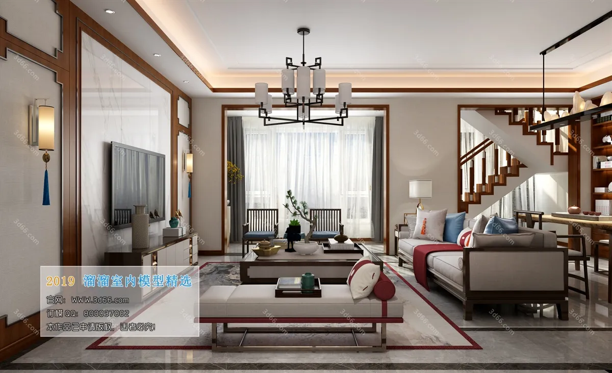 LIVING ROOM 3D MODELS – C053-Chinese style – 250
