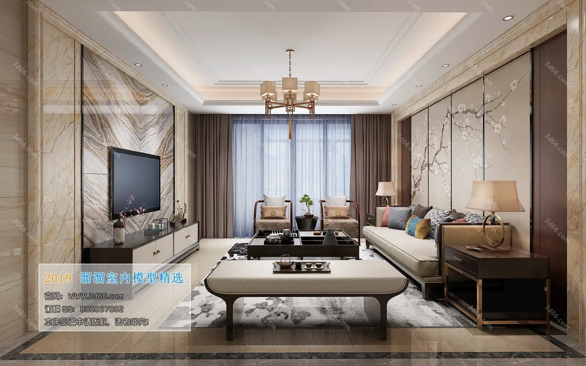 LIVING ROOM 3D MODELS – C059-Chinese style – 256