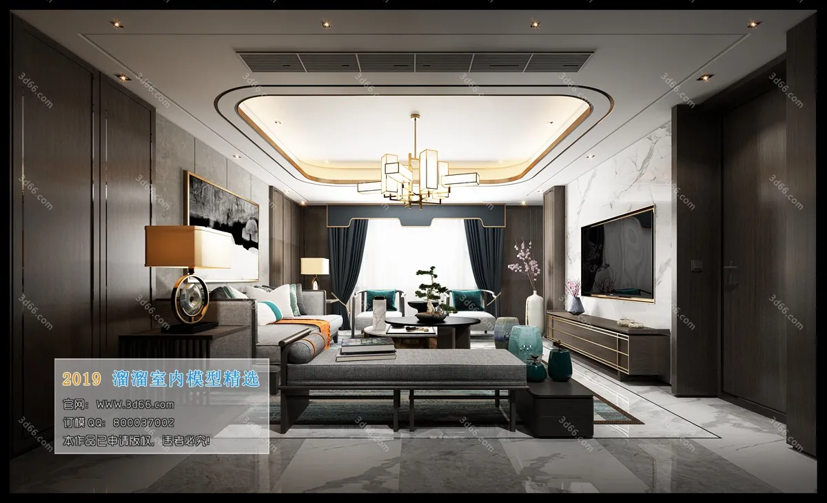 LIVING ROOM 3D MODELS – C064-Chinese style – 260