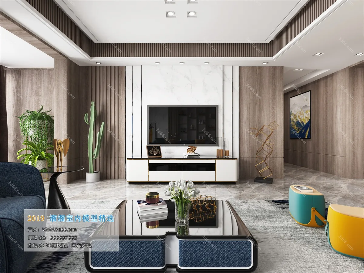 LIVING ROOM 3D MODELS – A010-Modern style – 10
