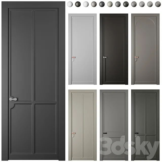 Interior door SOFTFORM with smooth coplanar platband “Volkhovets” 3ds Max