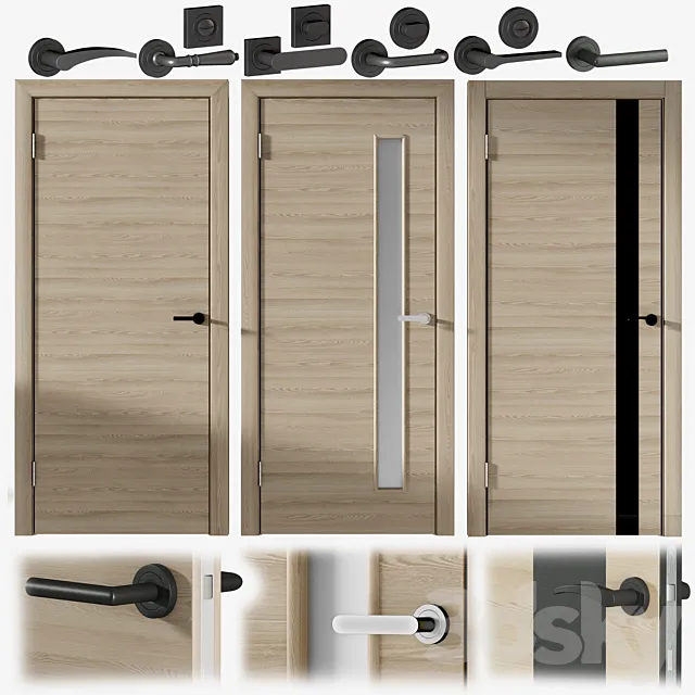 Interior doors with locks included Hardflex 3DS Max Model