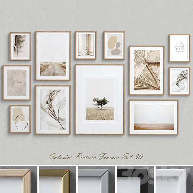 Interior Picture Frames Set-30 3ds Max