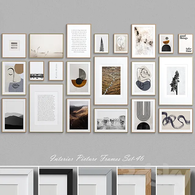 Interior Picture Frames Set-46 3ds Max