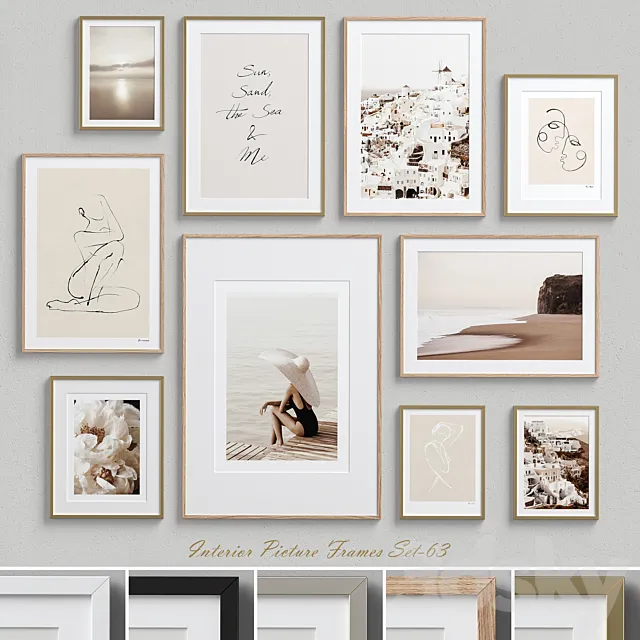 Interior Picture Frames Set-63 3ds Max