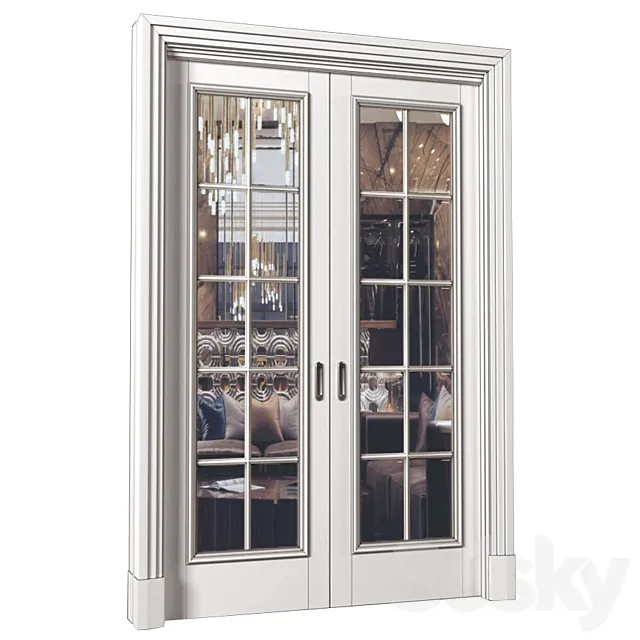 Interior sliding doors in Art Deco style. French Art Deco Sliding Folding Modern Doors 3ds Max