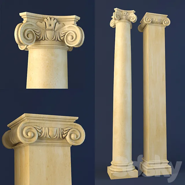 Ionic columns 3ds Max