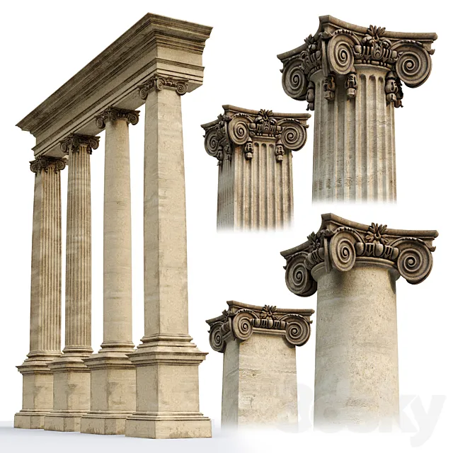 Ionic Order Scamozzi Column 3DS Max Model