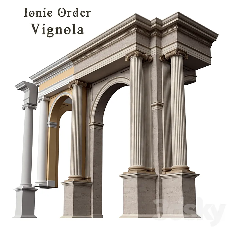 Ionic Order Vignola Column 3DS Max