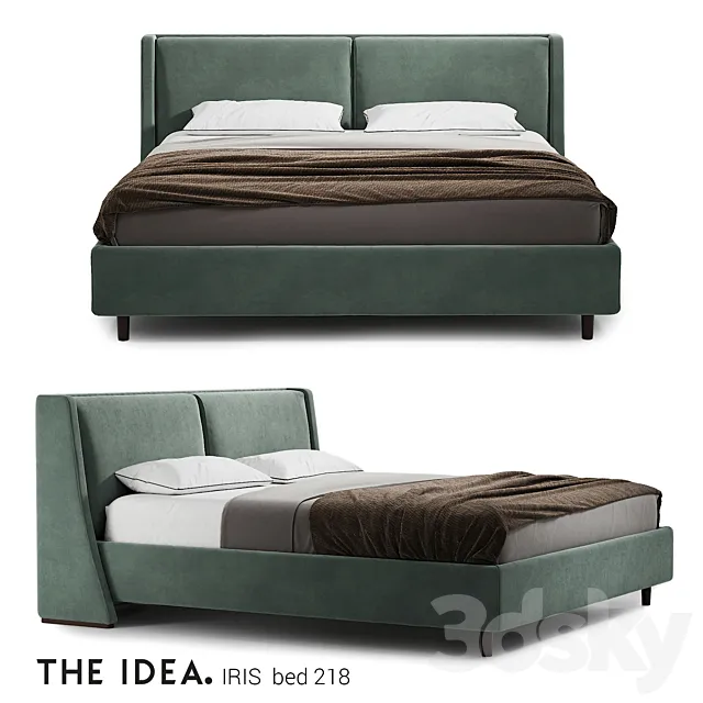IRIS 218 bed on a 1800 * 2000 mattress 3DSMax File